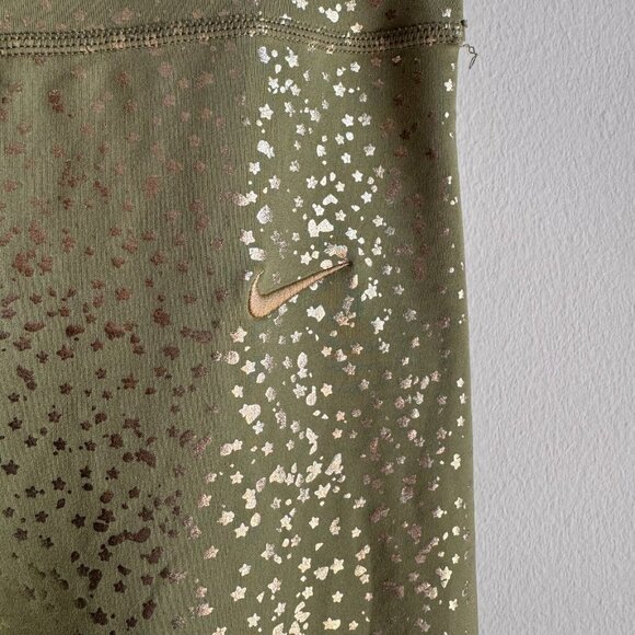 Nike Dri-FIT One Big Kids Girls Size L Leggings Green and Gold - Picture 5 of 7